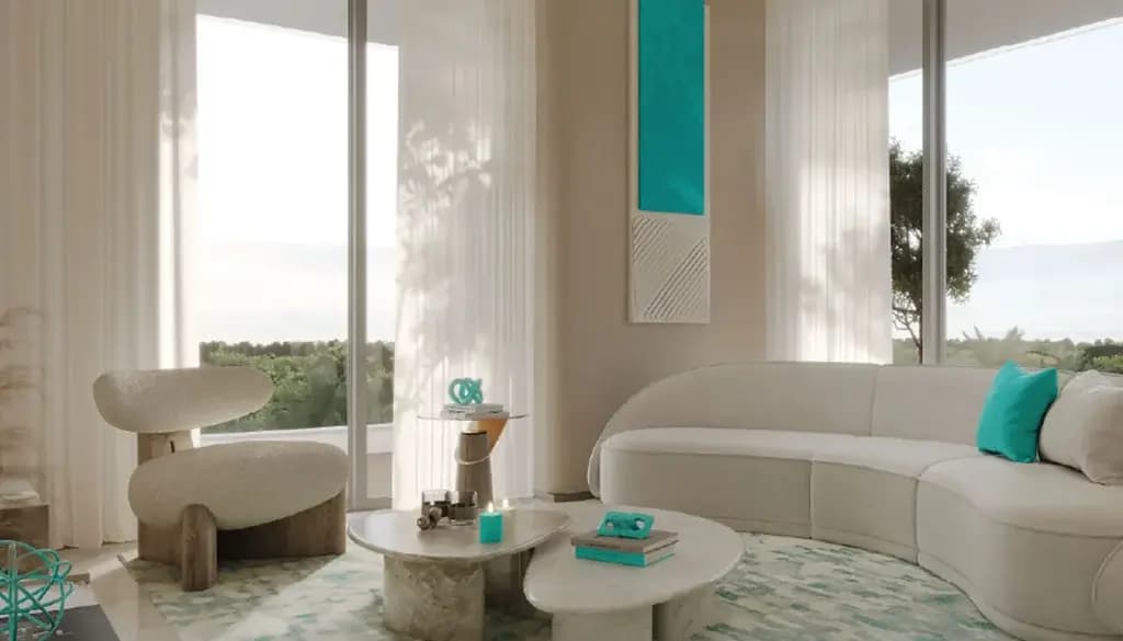 Outdoor cooled lounge and infinity pool at Reef